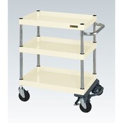 CSP-6073BRNUI [CSパールワゴン 中量タイプ/均等耐荷重150kg/ナイロンウレタン車/H740mm/3段/移動式/フットブレーキ付 W600×D400×H740mm]