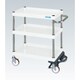 CSP-6073BRNUW [CSパールワゴン 中量タイプ/均等耐荷重150kg/ナイロンウレタン車/H740mm/3段/移動式/フットブレーキ付 W600×D400×H740mm]