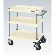 CSP-7573BRNUI [CSパールワゴン 中量タイプ/均等耐荷重150kg/ナイロンウレタン車/H740mm/3段/移動式/フットブレーキ付 W750×D500×H740mm]