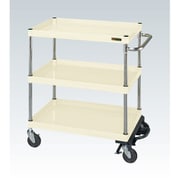 CSP-6083BRI [CSパールワゴン 中量タイプ/均等耐荷重150kg/ゴム車/H880mm/3段/移動式/フットブレーキ付 W600×D400×H880mm]