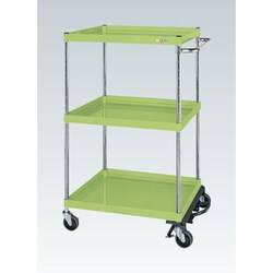 CSP-10123BR [CSパールワゴン 中量タイプ/均等耐荷重150kg/ゴム車/H1200mm/3段/移動式/フットブレーキ付 W1000×D650×H1200mm]