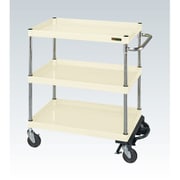 CSP-1083BRI [CSパールワゴン 中量タイプ/均等耐荷重150kg/ゴム車/H880mm/3段/移動式/フットブレーキ付 W1000×D650×H880mm]