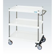 CSP-6083BRNUW [CSパールワゴン 中量タイプ/均等耐荷重150kg/ナイロンウレタン車/H880mm/3段/移動式/フットブレーキ付 W600×D400×H880mm]