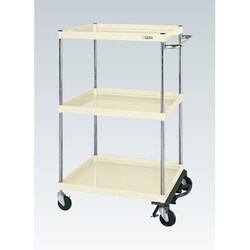 CSP-75123BRNUI [CSパールワゴン 中量タイプ/均等耐荷重150kg/ナイロンウレタン車/H1200mm/3段/移動式/フットブレーキ付 W750×D500×H1200mm]