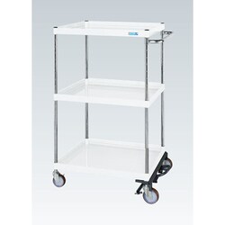 CSP-75123BRNUW [CSパールワゴン 中量タイプ/均等耐荷重150kg/ナイロンウレタン車/H1200mm/3段/移動式/フットブレーキ付 W750×D500×H1200mm]
