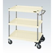 CSP-9083BRNUI [CSパールワゴン 中量タイプ/均等耐荷重150kg/ナイロンウレタン車/H880mm/3段/移動式/フットブレーキ付 W900×D600×H880mm]