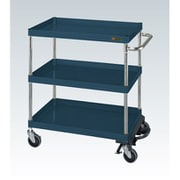 CSP-6083BRSED [CSパールワゴン 中量タイプ/均等耐荷重150kg/サイレントエラストマー車/H880mm/3段/移動式/フットブレーキ付 W600×D400×H880mm]