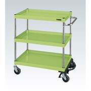 CSP-7583BRSE [CSパールワゴン 中量タイプ/均等耐荷重150kg/サイレントエラストマー車/H880mm/3段/移動式/フットブレーキ付 W750×D500×H880mm]