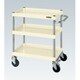 CSP-6073FSI [CSパールワゴン 中量タイプ/均等耐荷重150kg/ゴム車/H740mm/3段/移動式/フロアストッパー付 W600×D400×H740mm]
