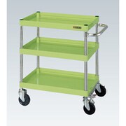 CSP-7573FSNU [CSパールワゴン 中量タイプ/均等耐荷重150kg/ナイロンウレタン車/H740mm/3段/移動式/フロアストッパー付 W750×D500×H740mm]