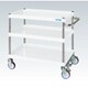 CSP-7573FSNUW [CSパールワゴン 中量タイプ/均等耐荷重150kg/ナイロンウレタン車/H740mm/3段/移動式/フロアストッパー付 W750×D500×H740mm]