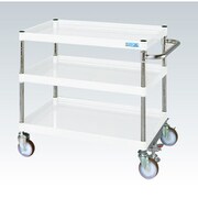 CSP-7573FSNUW [CSパールワゴン 中量タイプ/均等耐荷重150kg/ナイロンウレタン車/H740mm/3段/移動式/フロアストッパー付 W750×D500×H740mm]