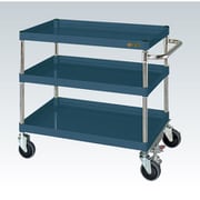 CSP-7573FSNUD [CSパールワゴン 中量タイプ/均等耐荷重150kg/ナイロンウレタン車/H740mm/3段/移動式/フロアストッパー付 W750×D500×H740mm]