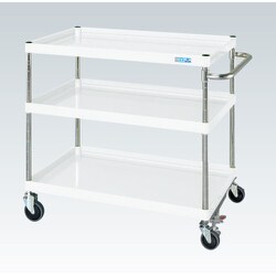 CSP-6073FSSEW [CSパールワゴン 中量タイプ/均等耐荷重150kg/サイレントエラストマー車/H740mm/3段/移動式/フロアストッパー付 W600×D400×H740mm]