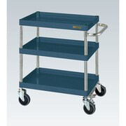 CSP-6073FSSED [CSパールワゴン 中量タイプ/均等耐荷重150kg/サイレントエラストマー車/H740mm/3段/移動式/フロアストッパー付 W600×D400×H740mm]