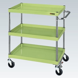 CSP-7573FSSE [CSパールワゴン 中量タイプ/均等耐荷重150kg/サイレントエラストマー車/H740mm/3段/移動式/フロアストッパー付 W750×D500×H740mm]