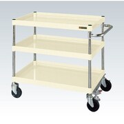 CSP-7573FSSEI [CSパールワゴン 中量タイプ/均等耐荷重150kg/サイレントエラストマー車/H740mm/3段/移動式/フロアストッパー付 W750×D500×H740mm]