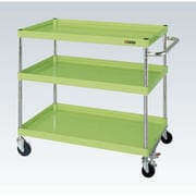CSP-7583FS [CSパールワゴン 中量タイプ/均等耐荷重150kg/ゴム車/H880mm/3段/移動式/フロアストッパー付 W750×D500×H880mm]