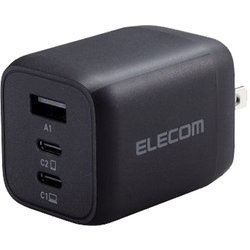 ノートパソコン 充電器 PD65W PPS対応 USB Type-C×2/USB A×1 折りたたみプラグ ブラック ACDC-PD4465BK