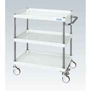 CSP-1283FSNUW [CSパールワゴン 中量タイプ/均等耐荷重150kg/ナイロンウレタン車/H880mm/3段/移動式/フロアストッパー付 W1200×D600×H880mm]