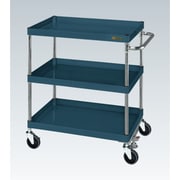 CSP-7583FSSED [CSパールワゴン 中量タイプ/均等耐荷重150kg/サイレントエラストマー車/H880mm/3段/移動式/フロアストッパー付 W750×D500×H880mm]