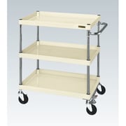 CSP-9083FSSEI [CSパールワゴン 中量タイプ/均等耐荷重150kg/サイレントエラストマー車/H880mm/3段/移動式/フロアストッパー付 W900×D600×H880mm]