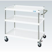 CSP-9083FSSEW [CSパールワゴン 中量タイプ/均等耐荷重150kg/サイレントエラストマー車/H880mm/3段/移動式/フロアストッパー付 W900×D600×H880mm]