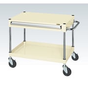 CSP-6061AI [CSパールワゴン 中量タイプ/均等耐荷重140kg/ゴム車/H600mm/2段/移動式/引出し付 W600×D400×H600mm]