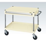 CSP-6061ASEI [CSパールワゴン 中量タイプ/均等耐荷重140kg/サイレントエラストマー車/H600mm/2段/移動式/引出し付 W600×D400×H600mm]