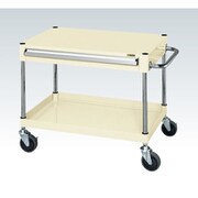 CSP-7561ASEI [CSパールワゴン 中量タイプ/均等耐荷重140kg/サイレントエラストマー車/H600mm/2段/移動式/引出し付 W750×D500×H600mm]