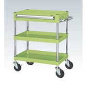 CSP-6072A [CSパールワゴン 中量タイプ/均等耐荷重140kg/ゴム車/H740mm/3段/移動式/引出し付 W600×D400×H740mm]