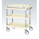 CSP-6072ANUI [CSパールワゴン 中量タイプ/均等耐荷重140kg/ナイロンウレタン車/H740mm/3段/移動式/引出し付 W600×D400×H740mm]