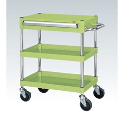 CSP-6072ASE [CSパールワゴン 中量タイプ/均等耐荷重140kg/サイレントエラストマー車/H740mm/3段/移動式/引出し付 W600×D400×H740mm]