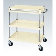 CSP-6072ASEI [CSパールワゴン 中量タイプ/均等耐荷重140kg/サイレントエラストマー車/H740mm/3段/移動式/引出し付 W600×D400×H740mm]