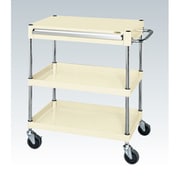 CSP-7572ASEI [CSパールワゴン 中量タイプ/均等耐荷重140kg/サイレントエラストマー車/H740mm/3段/移動式/引出し付 W750×D500×H740mm]