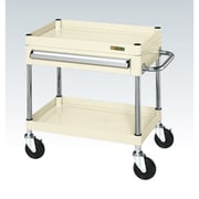 CSP-6062AI [CSパールワゴン 中量タイプ/均等耐荷重130kg/ゴム車/H600mm/2段/移動式/引出し付 W600×D400×H600mm]