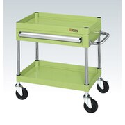 CSP-6062ASE [CSパールワゴン 中量タイプ/均等耐荷重130kg/サイレントエラストマー車/H600mm/2段/移動式/引出し付 W600×D400×H600mm]
