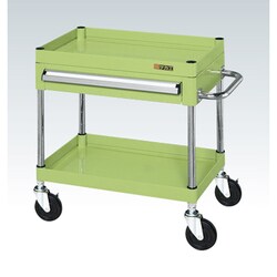 CSP-7562A [CSパールワゴン 中量タイプ/均等耐荷重130kg/ゴム車/H600mm/2段/移動式/引出し付 W750×D500×H600mm]