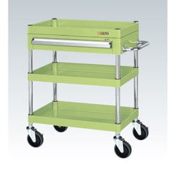 CSP-7573ASE [CSパールワゴン 中量タイプ/均等耐荷重130kg/サイレントエラストマー車/H740mm/3段/移動式/引出し付 W750×D500×H740mm]
