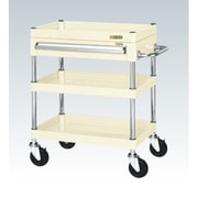 CSP-6083AI [CSパールワゴン 中量タイプ/均等耐荷重130kg/ゴム車/H880mm/3段/移動式/引出し付 W600×D400×H880mm]