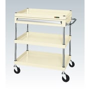 CSP-7583AI [CSパールワゴン 中量タイプ/均等耐荷重130kg/ゴム車/H880mm/3段/移動式/引出し付 W750×D500×H880mm]