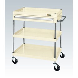 CSP-7583ASEI [CSパールワゴン 中量タイプ/均等耐荷重130kg/サイレントエラストマー車/H880mm/3段/移動式/引出し付 W750×D500×H880mm]
