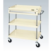 CSP-7583ASEI [CSパールワゴン 中量タイプ/均等耐荷重130kg/サイレントエラストマー車/H880mm/3段/移動式/引出し付 W750×D500×H880mm]