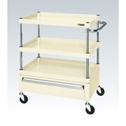 CSP-7573CI [CSパールワゴン 中量タイプ/均等耐荷重130kg/ゴム車/H740mm/3段/移動式/引出し付 W750×D500×H740mm]