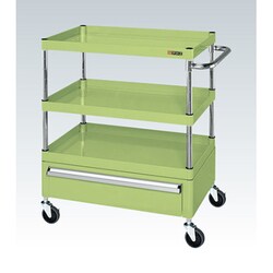 CSP-6083CSE [CSパールワゴン 中量タイプ/均等耐荷重130kg/サイレントエラストマー車/H880mm/3段/移動式/引出し付 W600×D400×H880mm]