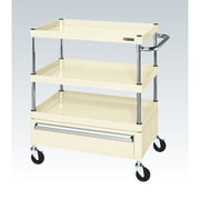 CSP-7583CI [CSパールワゴン 中量タイプ/均等耐荷重130kg/ゴム車/H880mm/3段/移動式/引出し付 W750×D500×H880mm]
