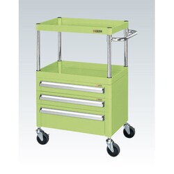 CSP-6082A2CSE [CSパールワゴン 中量タイプ/均等耐荷重100kg/サイレントエラストマー車/H880mm/2段/移動式/引出し付 W600×D400×H880mm]