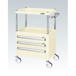 CSP-7582A2CSEI [CSパールワゴン 中量タイプ/均等耐荷重100kg/サイレントエラストマー車/H880mm/2段/移動式/引出し付 W750×D500×H880mm]