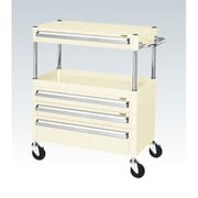 CSP-6081A3CI [CSパールワゴン 中量タイプ/均等耐荷重100kg/ゴム車/H880mm/2段/移動式/引出し付 W600×D400×H880mm]