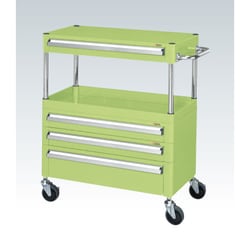 CSP-7581A3CSE [CSパールワゴン 中量タイプ/均等耐荷重100kg/サイレントエラストマー車/H880mm/2段/移動式/引出し付 W750×D500×H880mm]